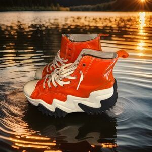 Women’s High-Top Fashion Sneakers in Orange
